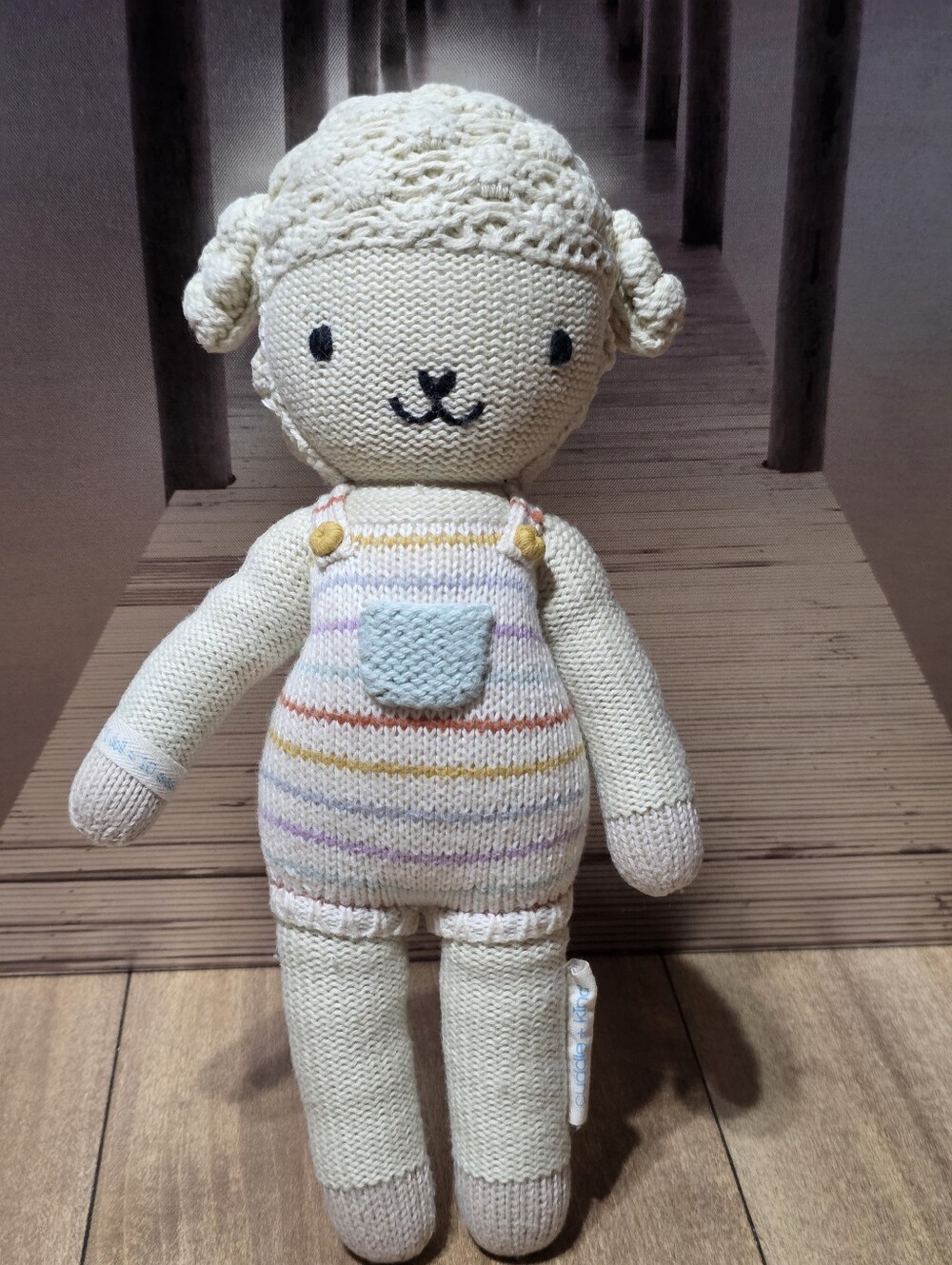 Cuddle + Kind hand knit crochet sweater lamb doll stuffed animal baby girl gift